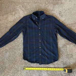 J.Crew Oxford Blue and Green Plaid Oxford Button Down